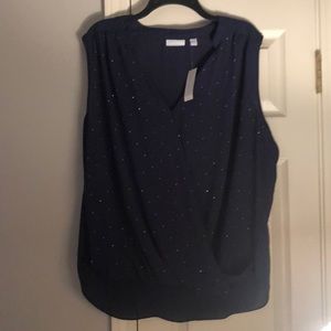 Navy tank top blouse